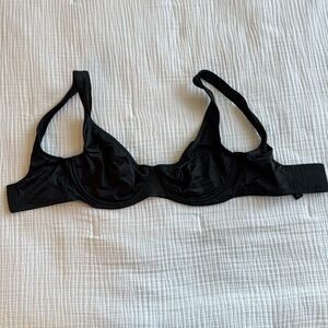 Skims Stretch Satin Underwire Bra Onyx 32DDD